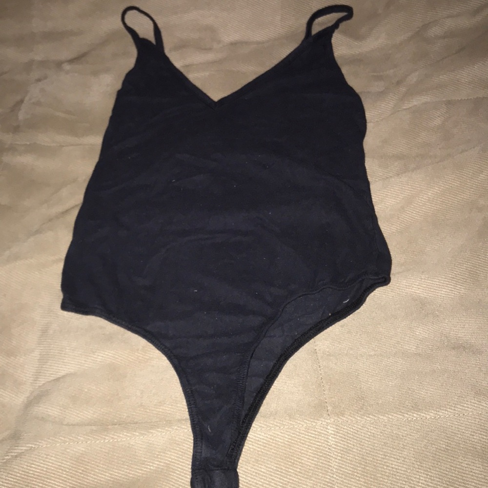 Black tank thong body suit